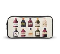 AQRJLPM Cute Wines Bottle Pencil Pouch Big Capacity Simple Marker Pouch Portable Aesthetic Zipper Pencil Case