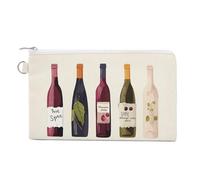 AQRJLPM Cute Wines Bottle Wallet Canvas Slim Lightweight Wallets Durable Zippered Card Holder for Men Women