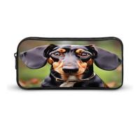 AQRJLPM Dachshund Weiner Pet Dogs Pencil Pouch Big Capacity Simple Marker Pouch Portable Aesthetic Zipper Pencil Case