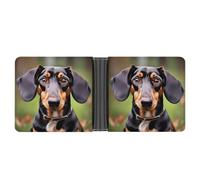 AQRJLPM Dachshund Weiner Pet Dogs Wallet with Money Clip Leather Bifold Wallet Slim Credit Card Holder Gift for Men