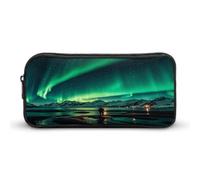 AQRJLPM Dark Northern Lights Pencil Pouch Big Capacity Simple Marker Pouch Portable Aesthetic Zipper Pencil Case