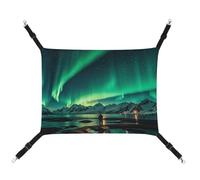 AQRJLPM Dark Northern Lights Pet Hammock with Adjustable Straps and Metal Hooks Hanging Bed Soft Breathable Sleeping Hammock for Cats,Puppy,Rabbits,Small Animals