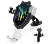 AQRJLPM Dark Northern Lights Print Phone Holder Car Hands-Free Mount Holders for Dashboard Windshield Vent Metal Hook Clip Cell Phone Mount for All Smartphones & Car Models