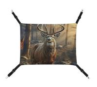 AQRJLPM Deer Hunting Season Pet Hammock with Adjustable Straps and Metal Hooks Hanging Bed Soft Breathable Sleeping Hammock for Cats,Puppy,Rabbits,Small Animals
