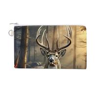 AQRJLPM Deer Hunting Season Wallet Canvas Slim Lightweight Wallets Durable Zippered Card Holder for Men Women