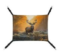 AQRJLPM Deer in The Grass Pet Hammock with Adjustable Straps and Metal Hooks Hanging Bed Soft Breathable Sleeping Hammock for Cats,Puppy,Rabbits,Small Animals