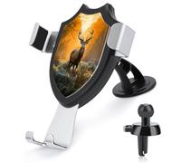 AQRJLPM Deer in The Grass Phone Holder Car Hands-Free Mount Holders for Dashboard Windshield Vent Metal Hook Clip Cell Phone Mount for All Smartphones & Car Models