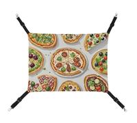 AQRJLPM Different Pizzas Pet Hammock with Adjustable Straps and Metal Hooks Hanging Bed Soft Breathable Sleeping Hammock for Cats,Puppy,Rabbits,Small Animals