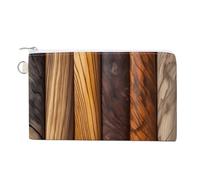 AQRJLPM Different Wood Grains Wallet Canvas Slim Lightweight Wallets Durable Zippered Card Holder for Men Women