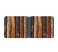 AQRJLPM Different Wood Grains Wallet with Money Clip Leather Bifold Wallet Slim Credit Card Holder Gift for Men