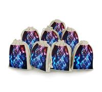 AQRJLPM DNA Genetic Helix Drawstring Pouches Reusable Burlap Soft Sachet Bag Multipurpose Cotton Small Jewelry Pouch for Party Wedding Storage Home Supplies (8 Pcs)