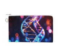 AQRJLPM DNA Genetic Helix Wallet Canvas Slim Lightweight Wallets Durable Zippered Card Holder for Men Women