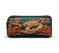 AQRJLPM Dragon Chinese Background Pencil Pouch Big Capacity Simple Marker Pouch Portable Aesthetic Zipper Pencil Case