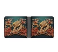 AQRJLPM Dragon Chinese Background Wallet with Money Clip Leather Bifold Wallet Slim Credit Card Holder Gift for Men