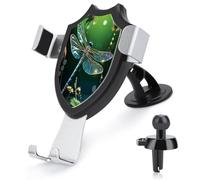 AQRJLPM Dragonfly Green Phone Holder Car Hands-Free Mount Holders for Dashboard Windshield Vent Metal Hook Clip Cell Phone Mount for All Smartphones & Car Models