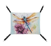 AQRJLPM Dragonfly Watercolor Painting Pet Hammock with Adjustable Straps and Metal Hooks Hanging Bed Soft Breathable Sleeping Hammock for Cats,Puppy,Rabbits,Small Animals
