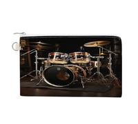 AQRJLPM Drum Set Wallet Canvas Slim Lightweight Wallets Durable Zippered Card Holder for Men Women