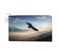 AQRJLPM Eagle Mountains Wallet Canvas Slim Lightweight Wallets Durable Zippered Card Holder for Men Women