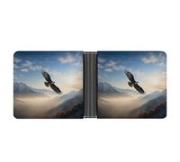 AQRJLPM Eagle Mountains Wallet with Money Clip Leather Bifold Wallet Slim Credit Card Holder Gift for Men