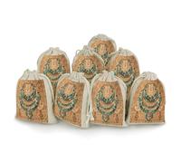 AQRJLPM Egyptian Necklace Drawstring Pouches Reusable Burlap Soft Sachet Bag Multipurpose Cotton Small Jewelry Pouch for Party Wedding Storage Home Supplies (8 Pcs)