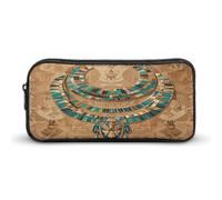 AQRJLPM Egyptian Necklace Pencil Pouch Big Capacity Simple Marker Pouch Portable Aesthetic Zipper Pencil Case