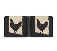AQRJLPM Farmhouse Chicken Wallet with Money Clip Leather Bifold Wallet Slim Credit Card Holder Gift for Men