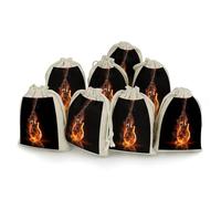 AQRJLPM Fire Guitar Drawstring Pouches Reusable Burlap Soft Sachet Bag Multipurpose Cotton Small Jewelry Pouch for Party Wedding Storage Home Supplies (8 Pcs)