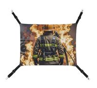 AQRJLPM Firefighter Fireman Flame Pet Hammock with Adjustable Straps and Metal Hooks Hanging Bed Soft Breathable Sleeping Hammock for Cats,Puppy,Rabbits,Small Animals