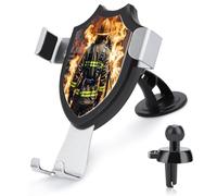 AQRJLPM Firefighter Fireman Flame Phone Holder Car Hands-Free Mount Holders for Dashboard Windshield Vent Metal Hook Clip Cell Phone Mount for All Smartphones & Car Models