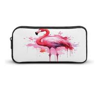 AQRJLPM Flamingo Watercolor Pencil Pouch Big Capacity Simple Marker Pouch Portable Aesthetic Zipper Pencil Case