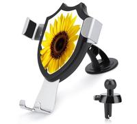 AQRJLPM Flower Sunflower Phone Holder Car Hands-Free Mount Holders for Dashboard Windshield Vent Metal Hook Clip Cell Phone Mount for All Smartphones & Car Models