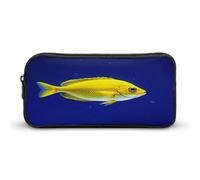 AQRJLPM Fly Yellow Fish Pencil Pouch Big Capacity Simple Marker Pouch Portable Aesthetic Zipper Pencil Case
