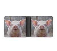 AQRJLPM Funny Cute Animal Wallet with Money Clip Leather Bifold Wallet Slim Credit Card Holder Gift for Men