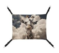 AQRJLPM Giraffe in The Clouds Pet Hammock with Adjustable Straps and Metal Hooks Hanging Bed Soft Breathable Sleeping Hammock for Cats,Puppy,Rabbits,Small Animals