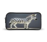 AQRJLPM Glowing Zebra Pencil Pouch Big Capacity Simple Marker Pouch Portable Aesthetic Zipper Pencil Case