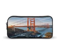AQRJLPM Golden Gate Bridge Pencil Pouch Big Capacity Simple Marker Pouch Portable Aesthetic Zipper Pencil Case
