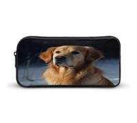 AQRJLPM Golden Retriever Pencil Pouch Big Capacity Simple Marker Pouch Portable Aesthetic Zipper Pencil Case