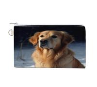 AQRJLPM Golden Retriever Wallet Canvas Slim Lightweight Wallets Durable Zippered Card Holder for Men Women