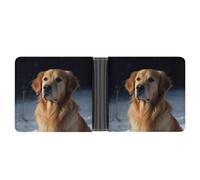AQRJLPM Golden Retriever Wallet with Money Clip Leather Bifold Wallet Slim Credit Card Holder Gift for Men
