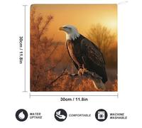 AQRJLPM Golden Sunset Bald Eagle Hand Towels Sweat Absorbing Handkerchiefs Quick Dry Sweat Rags Super Soft Face Washcloth for Bath Hand Face Gym and Spa 11.8x11.8 Inch
