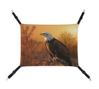 AQRJLPM Golden Sunset Bald Eagle Pet Hammock with Adjustable Straps and Metal Hooks Hanging Bed Soft Breathable Sleeping Hammock for Cats,Puppy,Rabbits,Small Animals