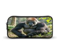 AQRJLPM Gorilla on The Ground Pencil Pouch Big Capacity Simple Marker Pouch Portable Aesthetic Zipper Pencil Case