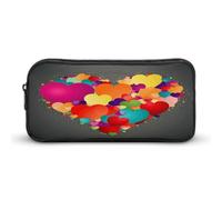 AQRJLPM Graphics Love HeartsGraphics Love Hearts Pencil Pouch Big Capacity Simple Marker Pouch Portable Aesthetic Zipper Pencil Case