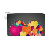 AQRJLPM Graphics Love HeartsGraphics Love Hearts Wallet Canvas Slim Lightweight Wallets Durable Zippered Card Holder for Men Women