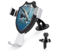 AQRJLPM Great White Shark Opens Mouth Phone Holder Car Hands-Free Mount Holders for Dashboard Windshield Vent Metal Hook Clip Cell Phone Mount for All Smartphones & Car Models