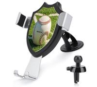 AQRJLPM Green Baseball Field Backdrop Phone Holder Car Hands-Free Mount Holders for Dashboard Windshield Vent Metal Hook Clip Cell Phone Mount for All Smartphones & Car Models