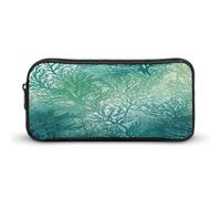AQRJLPM Green Sea Blue Seaweed Pencil Pouch Big Capacity Simple Marker Pouch Portable Aesthetic Zipper Pencil Case