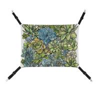 AQRJLPM Green Succulent Picture Pet Hammock with Adjustable Straps and Metal Hooks Hanging Bed Soft Breathable Sleeping Hammock for Cats,Puppy,Rabbits,Small Animals