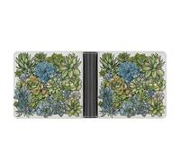 AQRJLPM Green Succulent Picture Wallet with Money Clip Leather Bifold Wallet Slim Credit Card Holder Gift for Men
