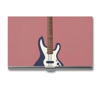AQRJLPM Guitar Bass Music Musical Instruments Business Card Holder Business Card Case Pocket Card Holders Metal Slim Name Card Holder Professional Multi Wallet Credit Card ID Case for Men Women,